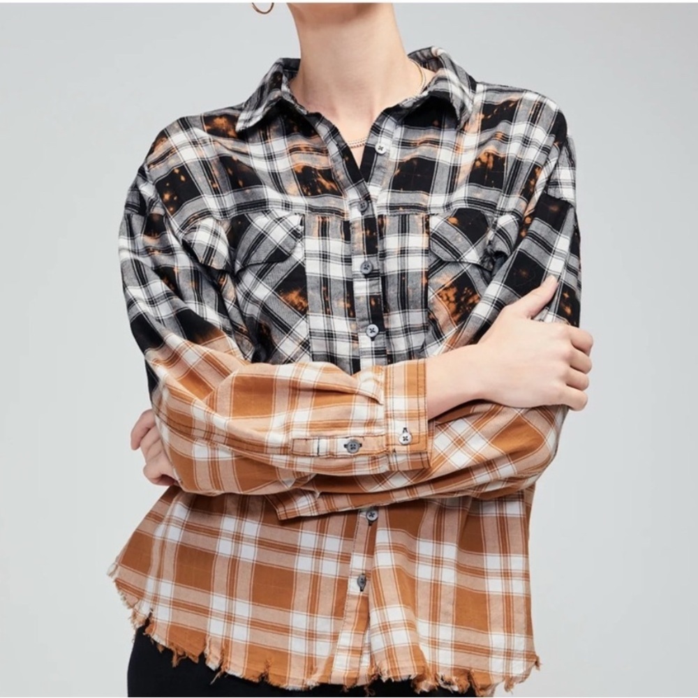 RARE WILDFOX blackwatch plaid flannel shirt L